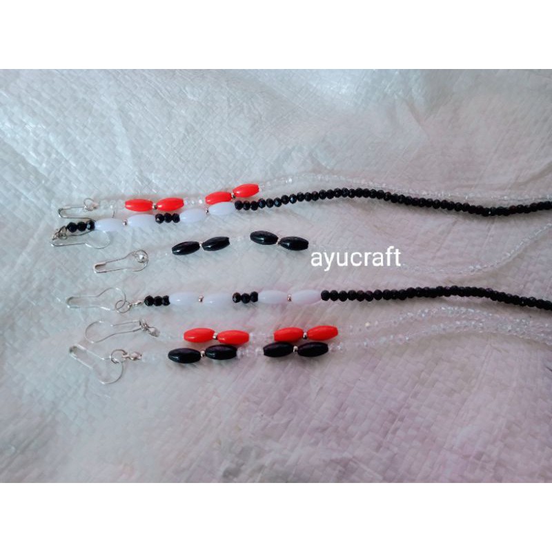 strapmasker /kalung masker kristal ceko 4mm 1pcs(beli 10pcs free 2pcs)