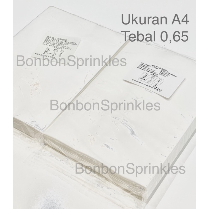 

Kertas Wafer Paper 0,6 edible printing wafer paper (10lembar)