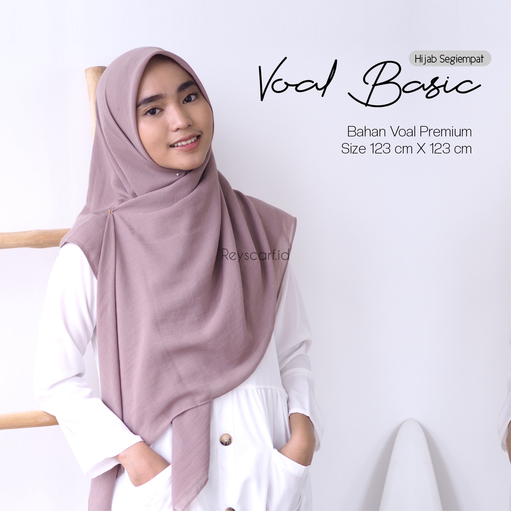 Hijab Segiempat Voal Basic By Reyscarf Bahan Voal Premium Adem Banyak Pilihan Warna Elegant Bisa COD