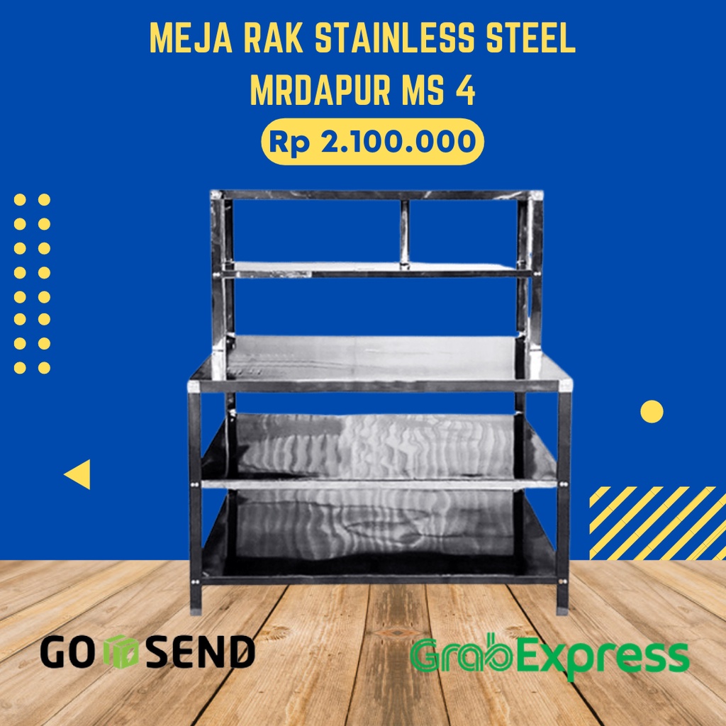 TERMURAH Meja Rak Stainless Steel MrDapur MS 4 BISA GOSEND INSTANT