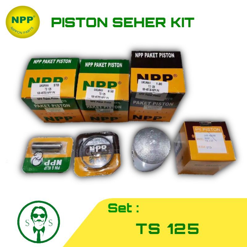 NPP Piston Seher Kit set TS 125 OS OverSize Standar std 25 50 75 100 150 200-1