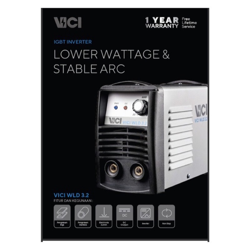 MESIN LAS VICI WLD 3.2 120A TRAVO LAS PORTABLE WELDING MACHINE - INVERTER