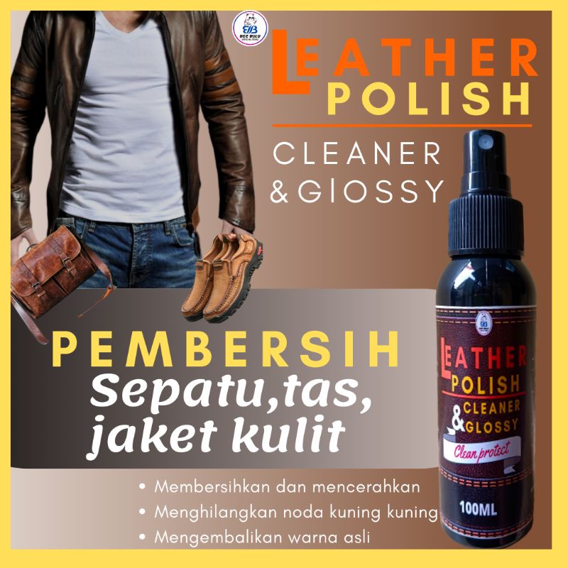 letaher polish pembersih pengkilap penghilang noda sepatu tas jaket kulit 100ml