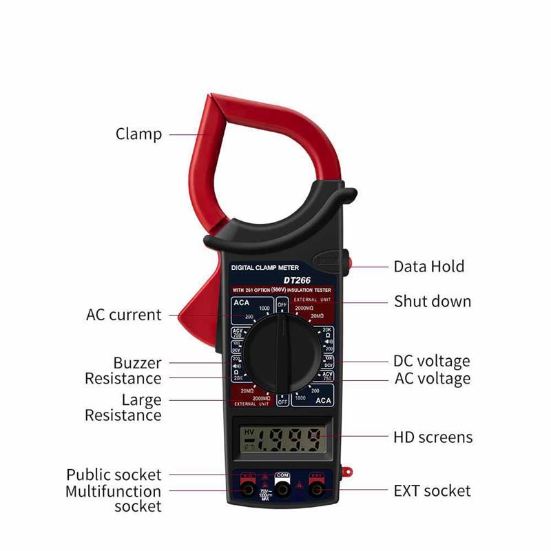 Digital DT266 / Digital Clamp Multimeter - Digital Multimeter