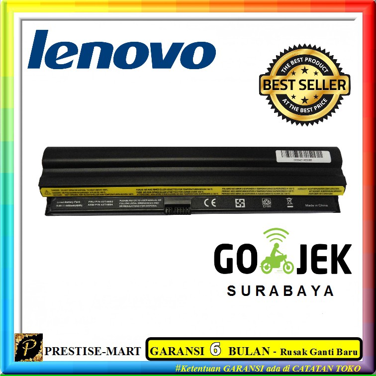 BATERAI LENOVO Thinkpad E10 X100e X120e Edge 10 Edge 11 ( 42T4894 ) - Hitam