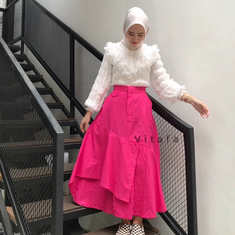 YUMNA SKIRT | ROK LAYER LINEN | ROK A LINE BY VITAFA ID