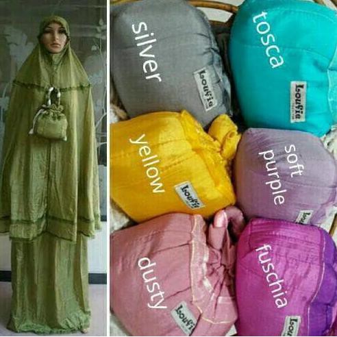 BEST QUALITY mukena  murah Cantik traveling Tasik  Parasut loufie pita TERLARIS
