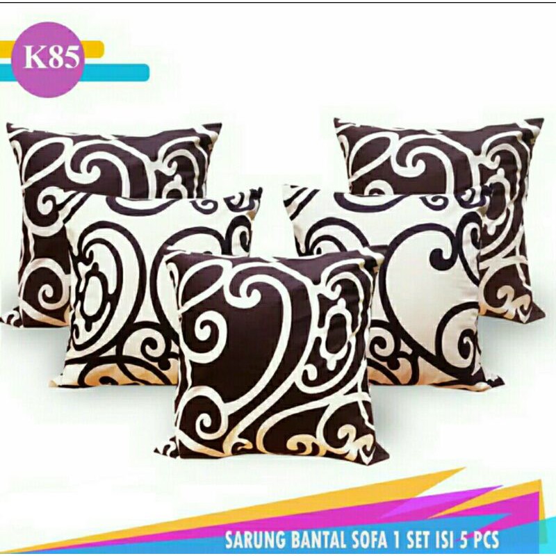 Set sarung bantal kursi sofa cushion cover 60x60 cm Sarban Kiwir Coklat Tua