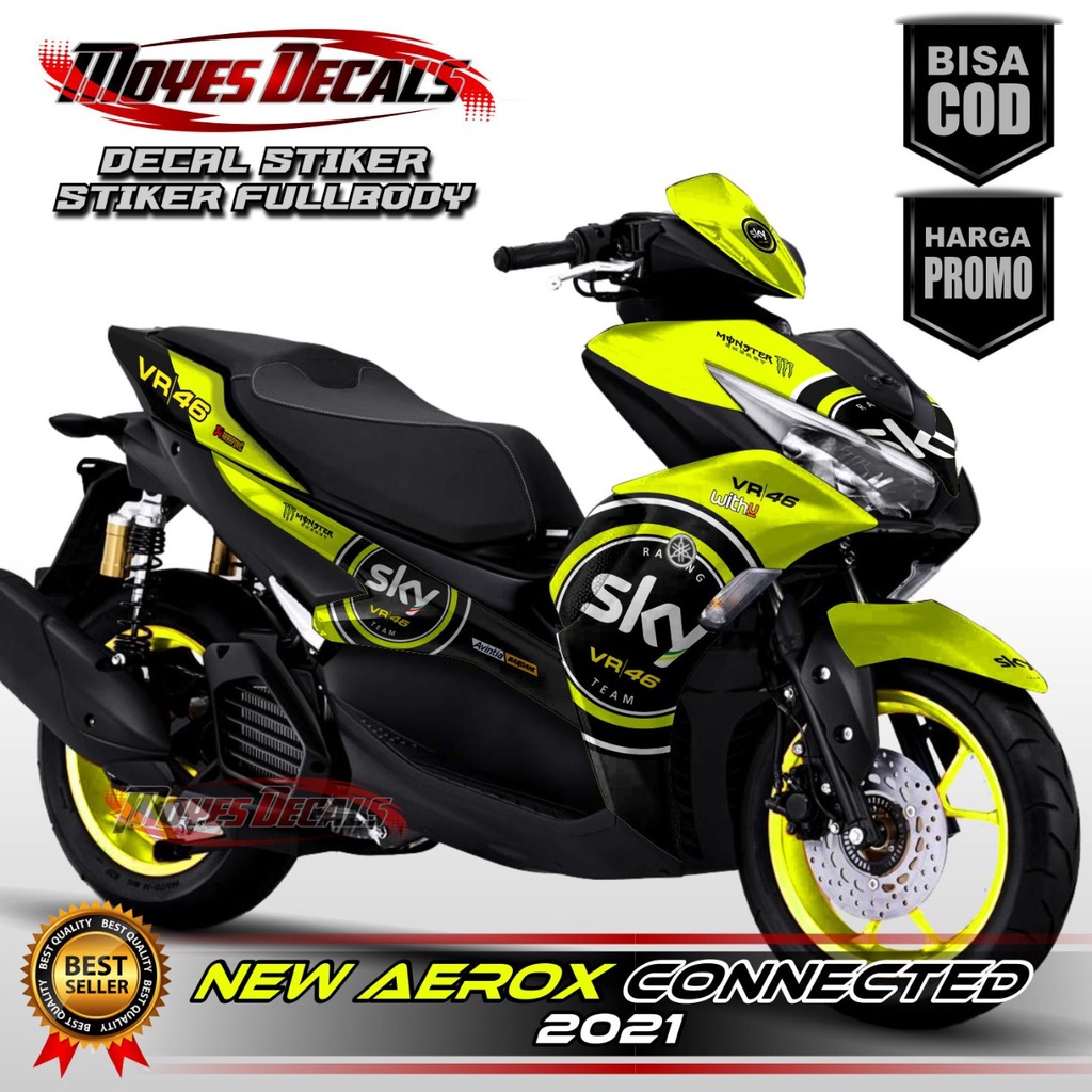 Stiker Decal Aerox 155 2016-2019 Full Body Motif Warna Stabilo Motif variasi SKY - 46 Decal