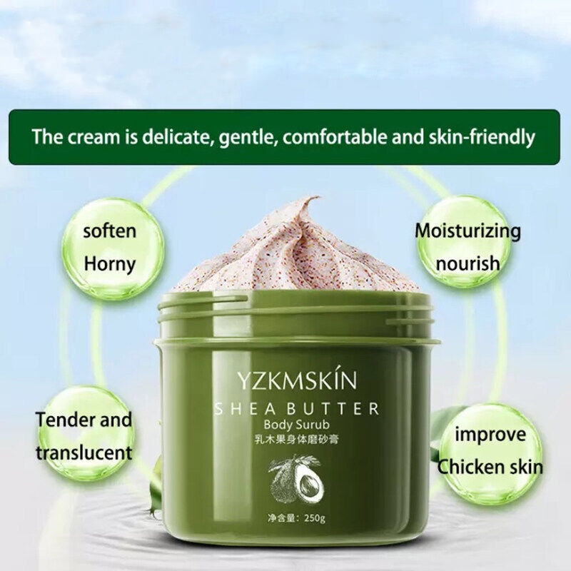 Scrub Cream Eksfoliasi Scrub Cream Lulur Tubuh 250g Formula Lembut &amp; Ringan Menyeimbangkan Minyak Melembutkan Kulit dan Memebuat kulit Halus