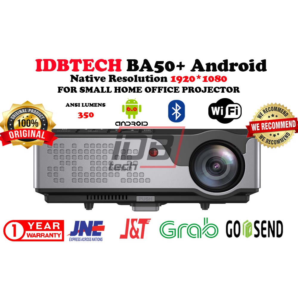 IDBTECH BA50+ LED PROJECTOR ANDROID version 350 ANSI LUMENS, BA50