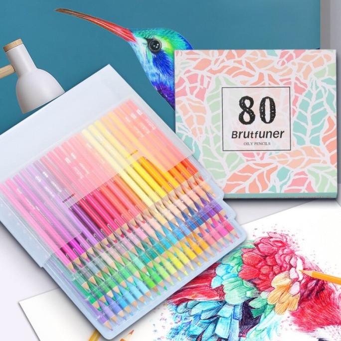 

Brutfuner 80 color light color oily colored pencil sketch drawing