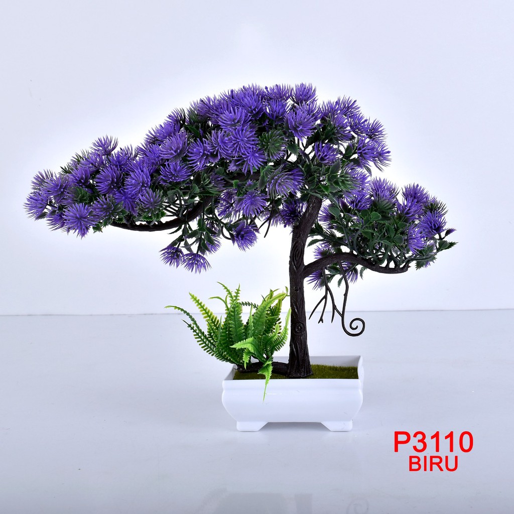 COD/ TL88 TANAMAN BUNGA HIAS POT TANAMAN HIAS DEKORASI RUMAH  DAN BUNGA PLASTIK  P3110-BIRU