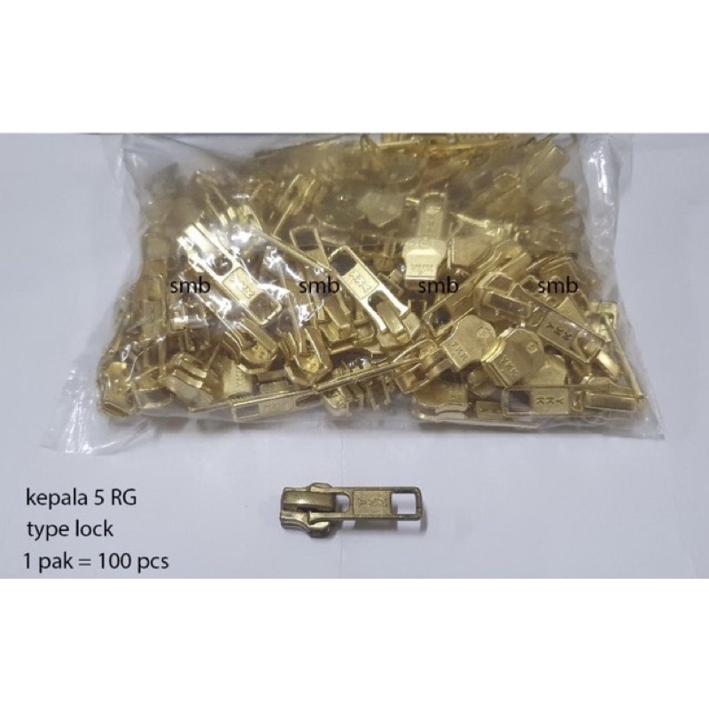 Kepala Risleting / kepala resleting YKK 5 m besi untuk jaket kulit tidak bolak balik 1PAK = 100PCS