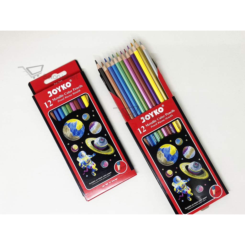 Pensil Warna Metalik | Metallic Color Pencils Joyko CP-123M 12 Warna