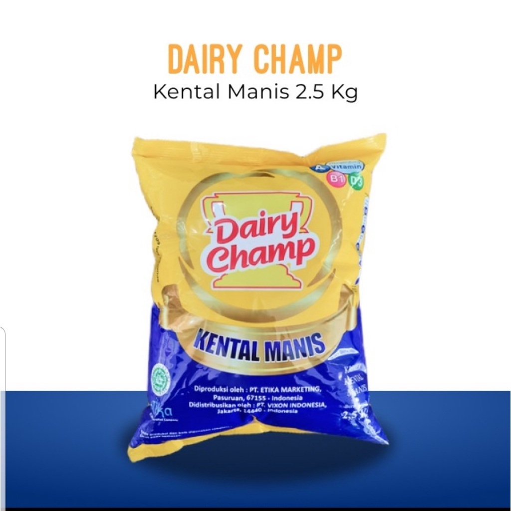 Susu Krimer Kental Manis SKM Dairy Champ 2.5Kg 1kg - Dus