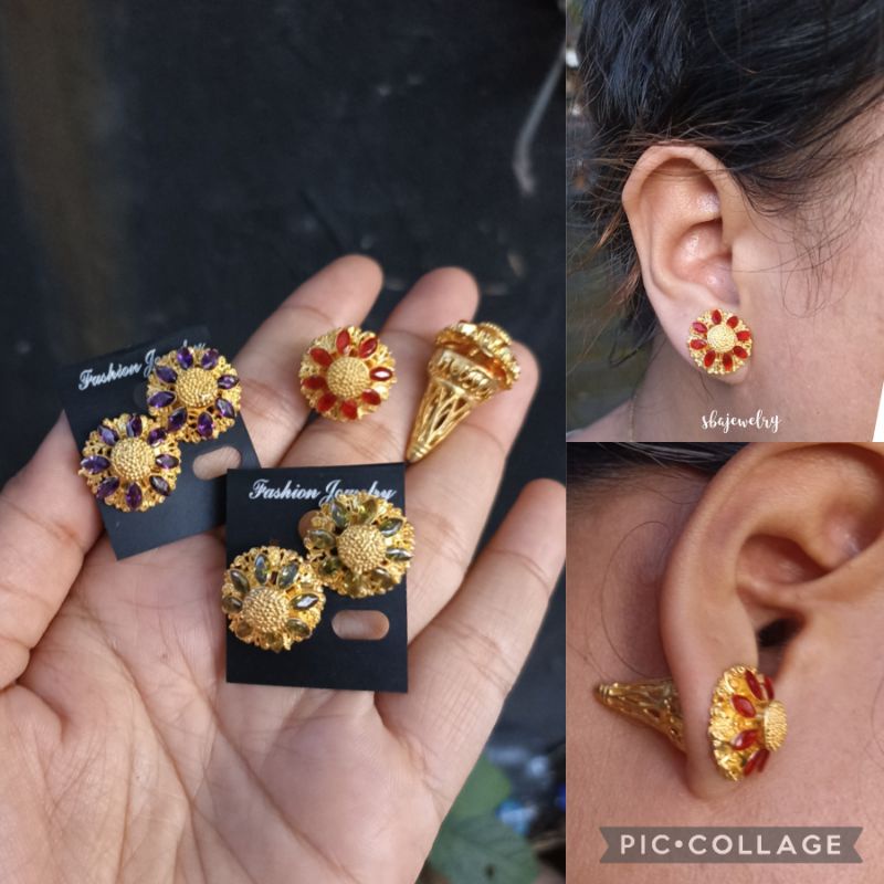 giwang/subeng alpaka bali lapis emas