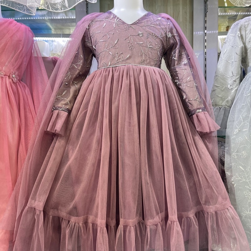 Gamis Gaun Anak Murah Lilac maroon coksu abu putih