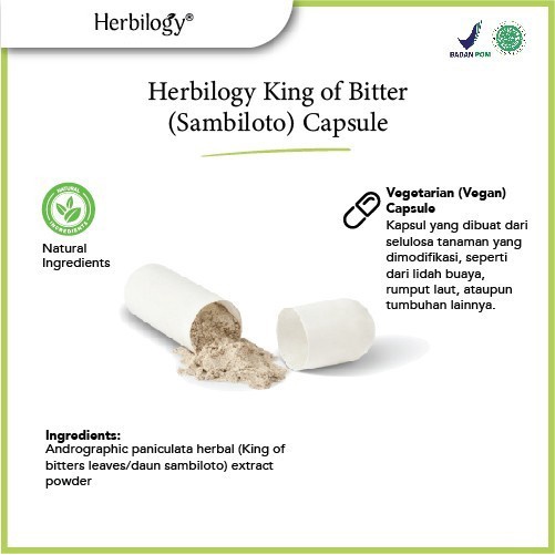 HERBILOGY King Of Bitter - Sambiloto Immune Booster dan Diabetes SALE Exp June 2023