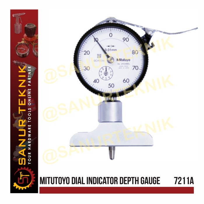 Jual MITUTOYO 7211A 7211 A Dial Indicator Depth Gauge Gage 0200mm 7