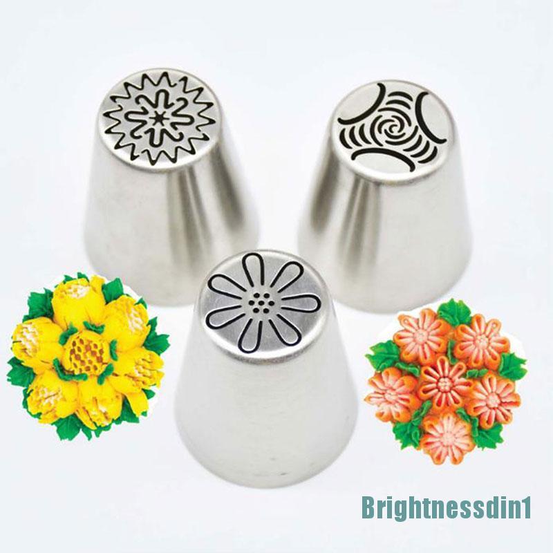 Set 6pcs Ujung Mulut Pipa Icing Desain Tulip Rusia Bahan Stainless Steel