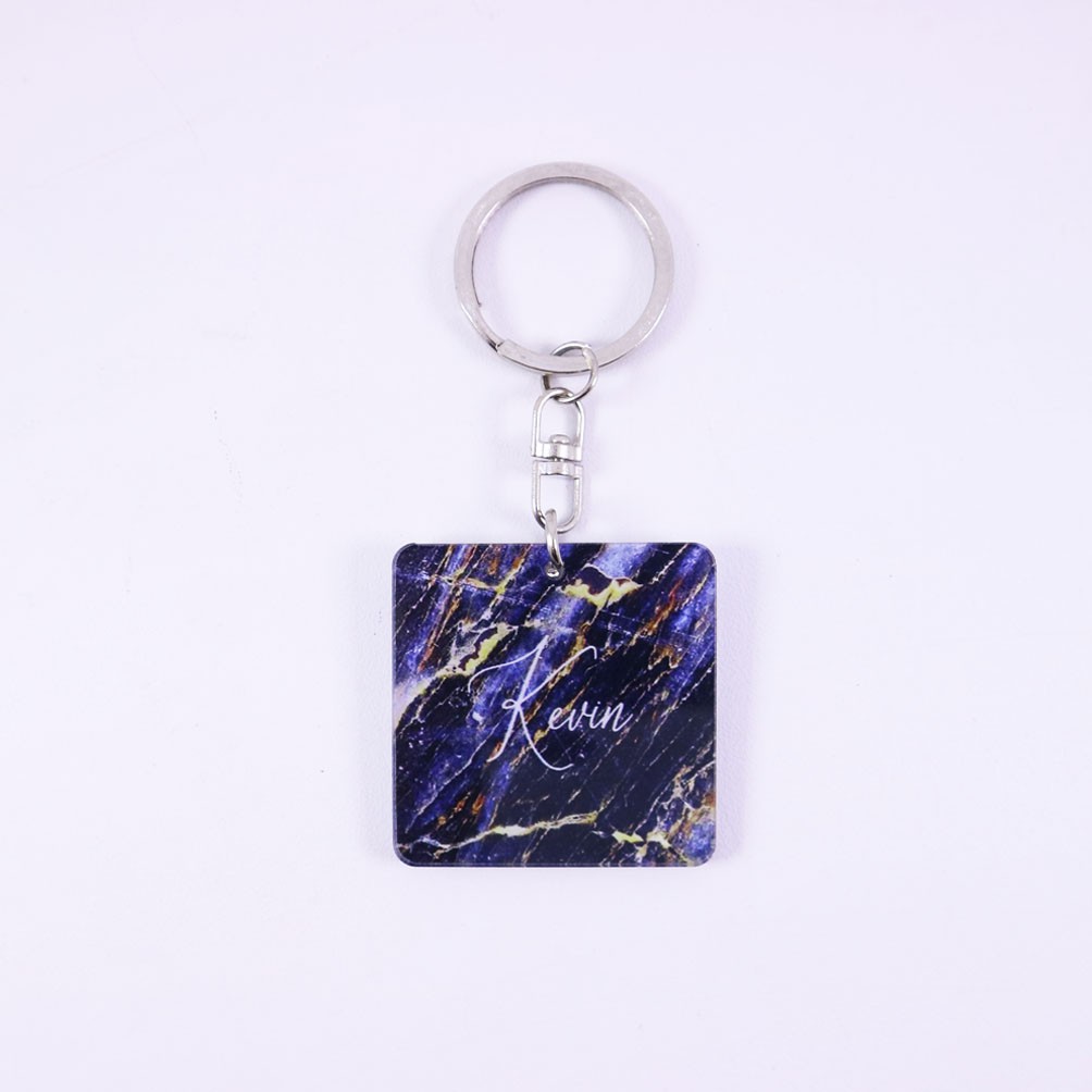 Gantungan Kunci Square | Keychain Akrilik | Marble