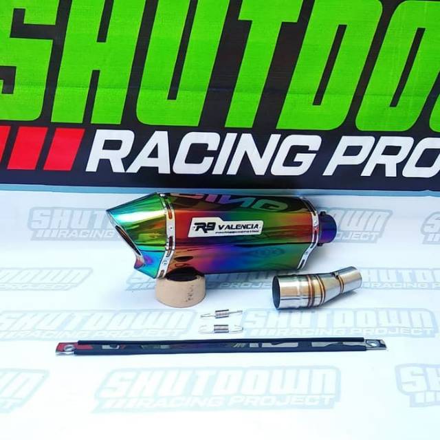 Silincer Knalpot R9 VALENCIA Rainbow SLIP ON NINJA 250 -NINJA 250FI