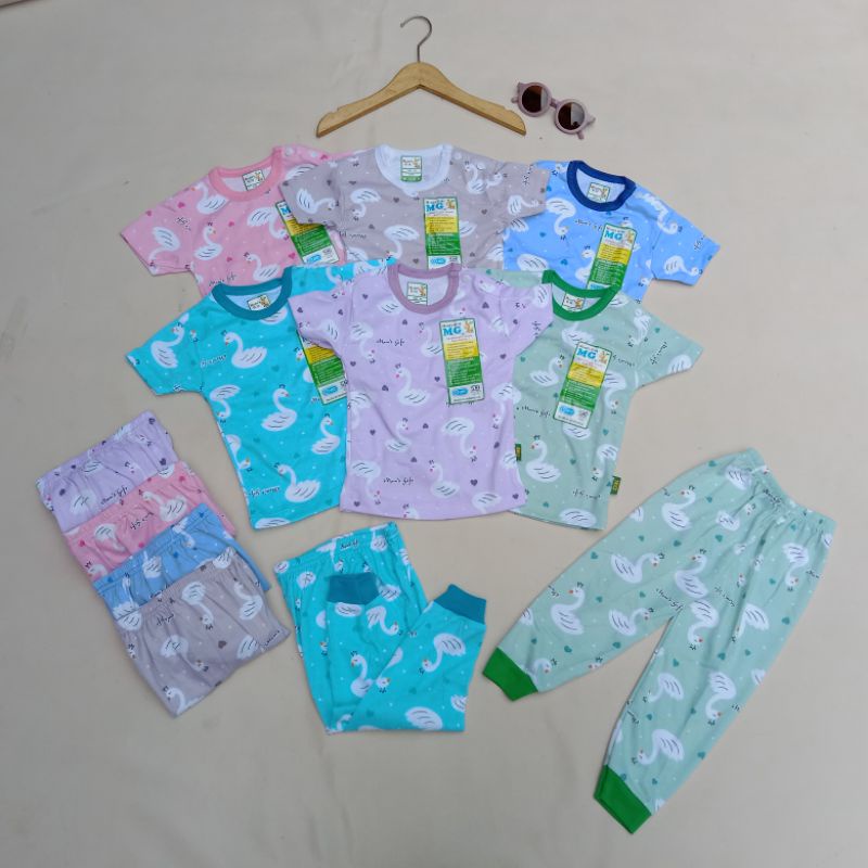 Setelan anak Moms gift angsa series/baju pdk celana pjg/setelan anak harian