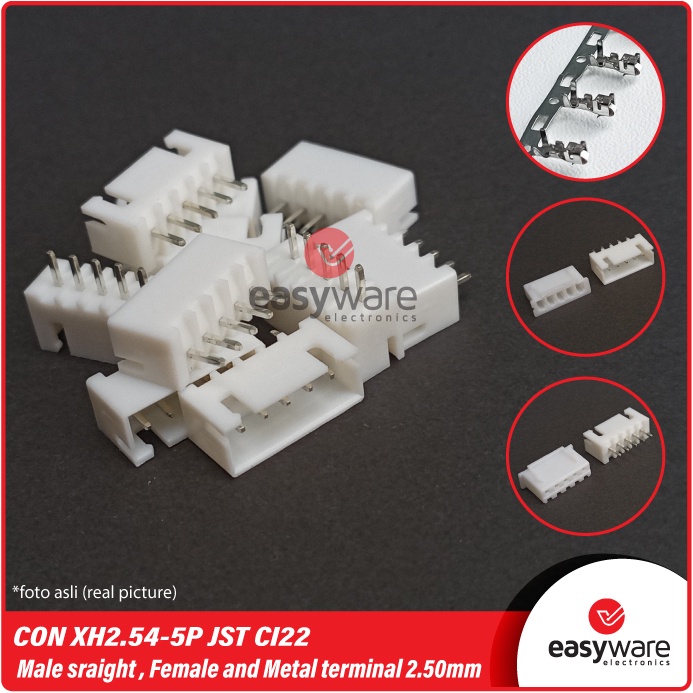 1 SET Connector JST XH2.54-5P Straight Header 2.54mm CI22 5 pin Straight