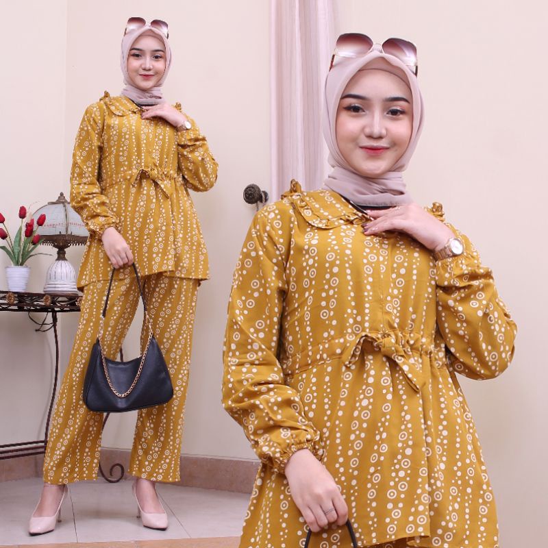 [BISA COD]Setelan Rayon Lengan Panjang Harga Grosir