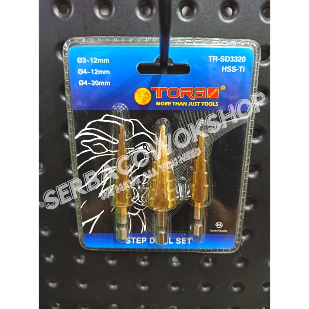 Tora Mata Bor Step Drill Pagoda 3 Pc - HSS Titanium Coated Stepdrill 3-20mm Termurah Berkualitas