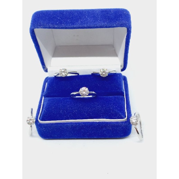 cincin solitaire segi 8 mp/ cincin perak asli silver 925 lapis emas/ cincin fashion wanita impor