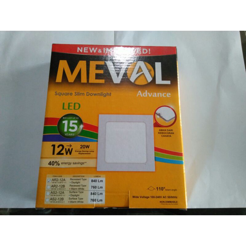 Lampu Templek Meval 6w, 9w, 12w