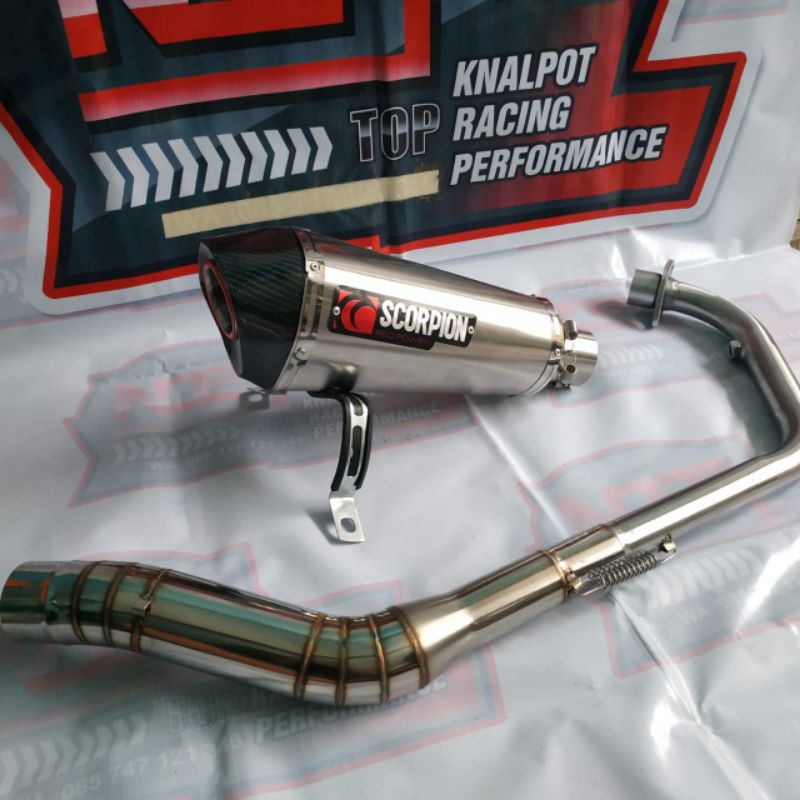 knalpot racing Scorpion CB150R CBR150R VERZA Vixion xabre Byson R15 GSX Sonic MX fullsystem-2