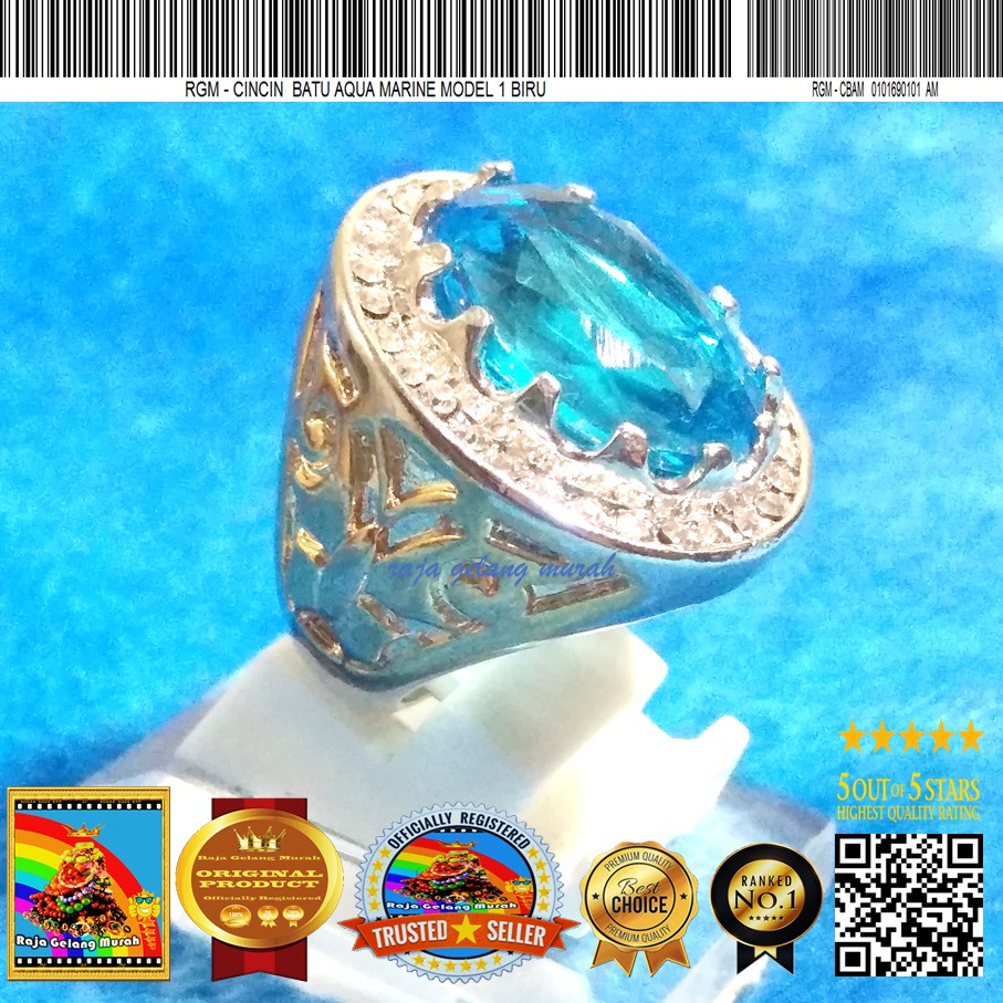 Raja Gelang Murah Cincin Batu Aqua Marine Model 1 Biru Shopee Indonesia