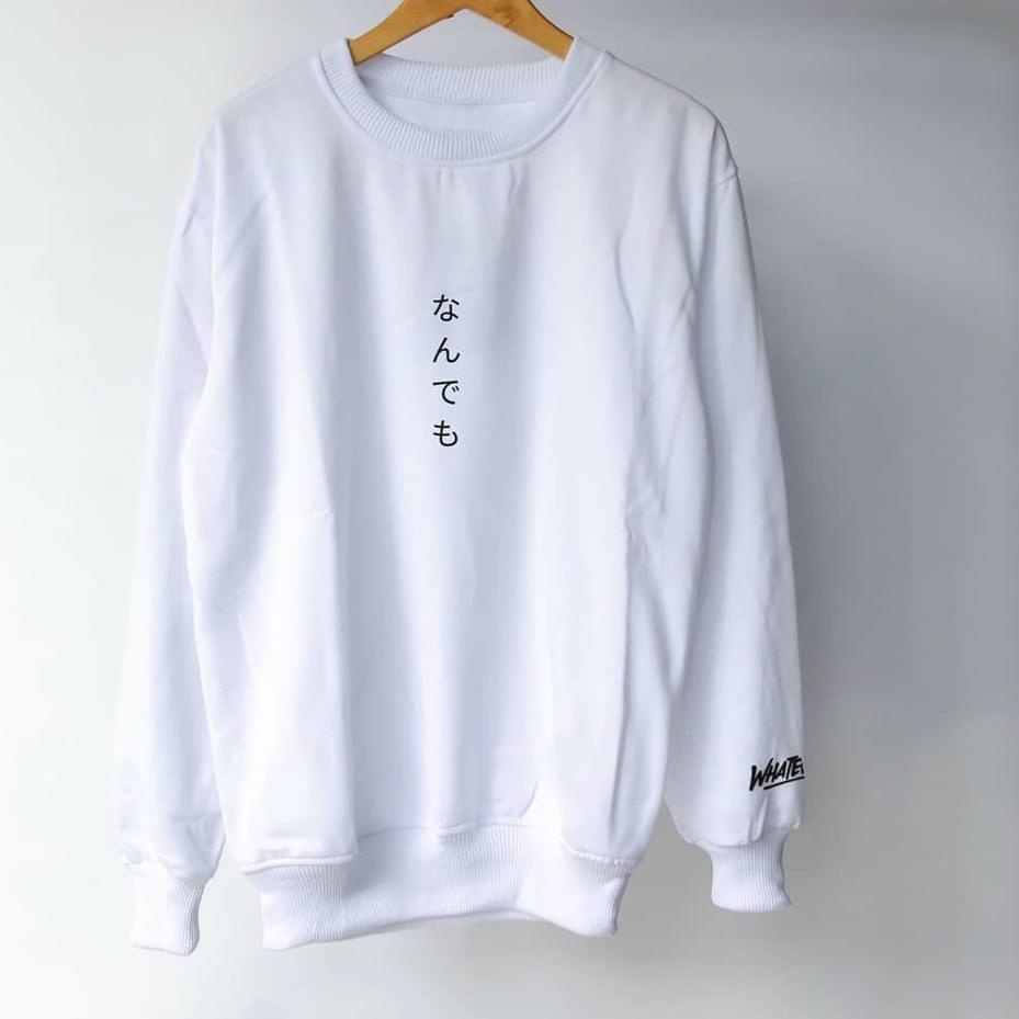 ((TERMURAH)) sweater kerah tinggi pria xxl crewneck pria murah keren putih jumbo suwiter pria distro