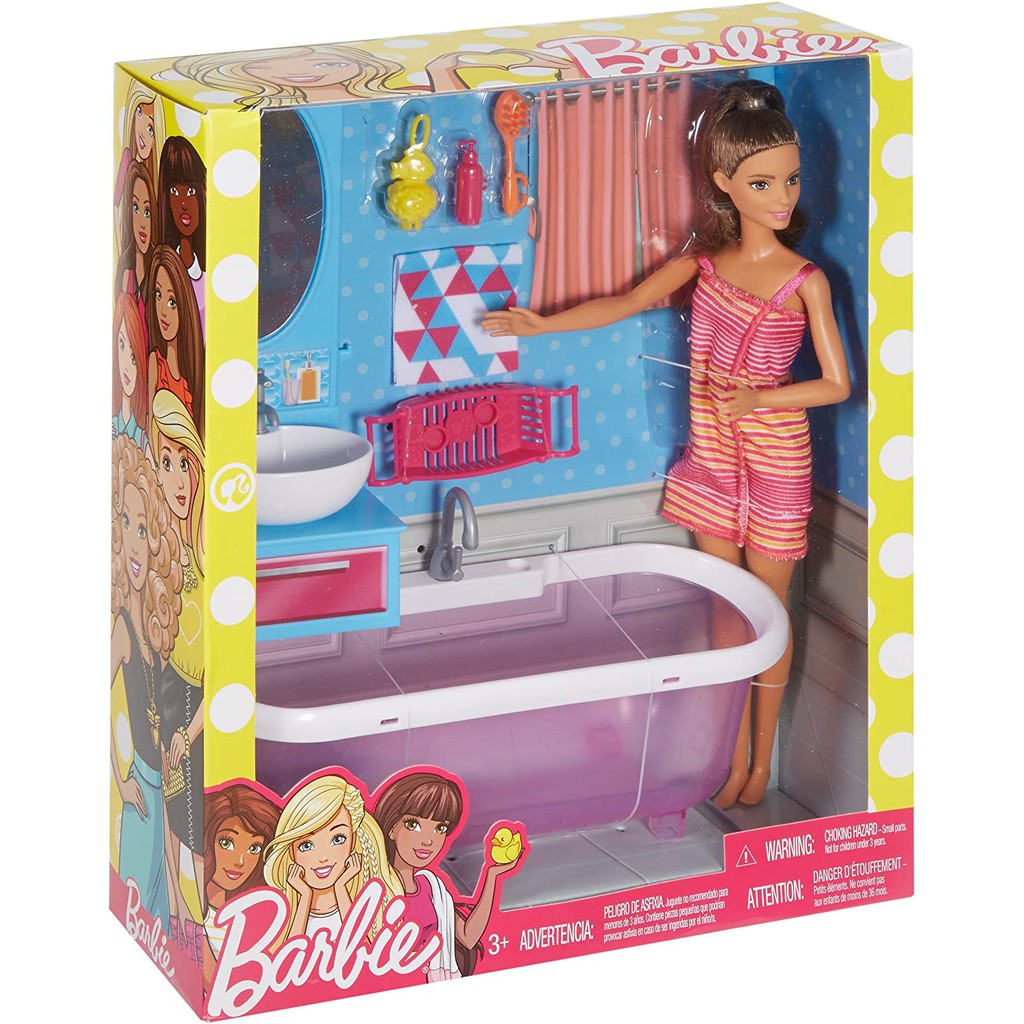 Mainan Anak Boneka Barbie Bathroom Set Shopee Indonesia