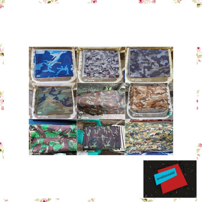 Jaket Pria parasut parka gunung Bahan Kain WP Loreng Camo Taslan Parasit Parasut Waterproof KK454