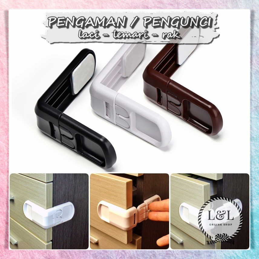 Pengaman Pintu / Laci / Lemari | Pengunci Rak dan Kunci Lemari Anak Bayi / Baby |  SAFETY LOCK