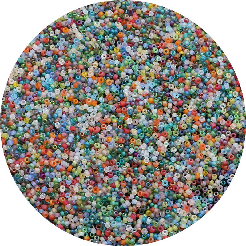 2000Pcs/Lot 2mm dull polish frost rainbow Czech Glass Seed Spacer DIY Beads For Kids Clothing Making Sewing Accessories