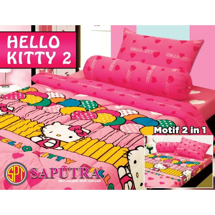 Sprei Saputra Single 120 x 200 Anime Edition Hello Kitty 2 New