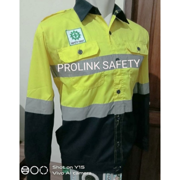 SERAGAM SAFETY 6 WARNA EMBLE K3 BENDERA PREMIUM