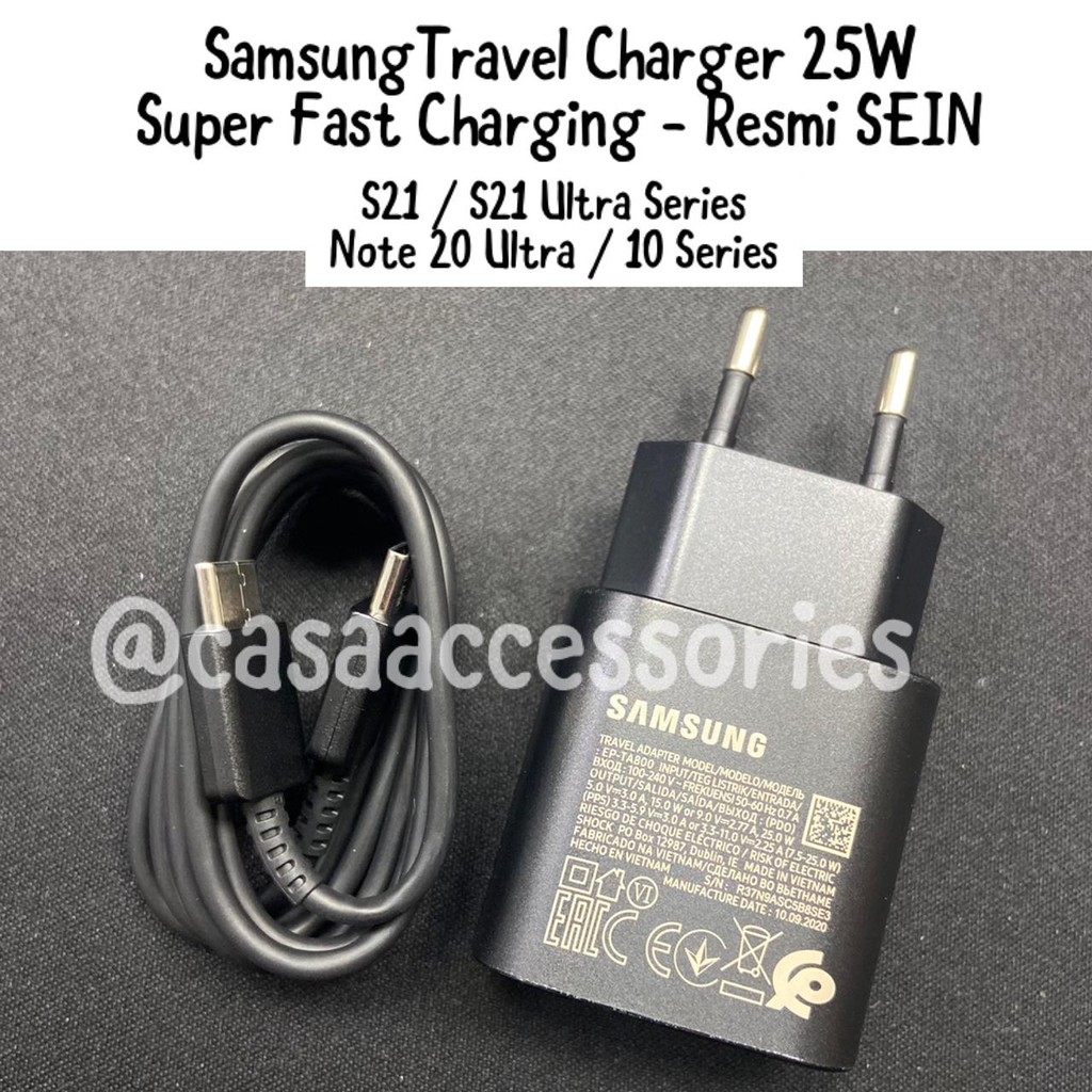 Samsung S21 Ultra Note 20 Series Charger Super Fast Charging 25W - RESMI SEIN Samsung Indonesia