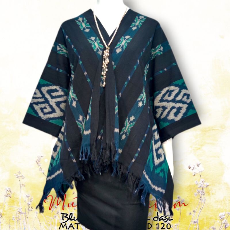Blus waka tenun ori jumbo blouse crop top dasi baju atasan wanita kerja kasual etnik unik tradisional fashion wanita jepara lombok ikat indonesia bali sumba lurik baron songket nusantara modis besar big size lurik batak modis cewek ibu remaja ethnic-B