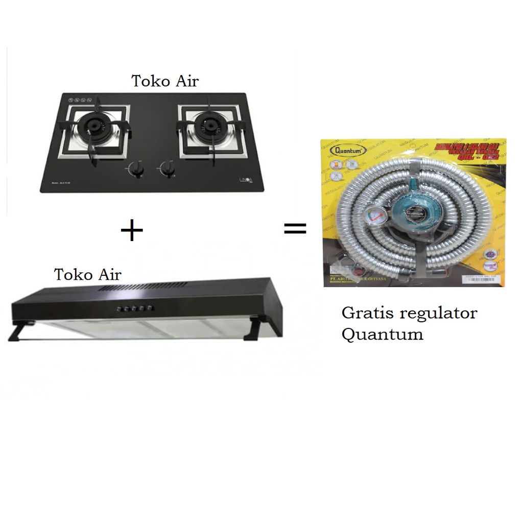 Paket Kompor Tanam Linea GLS 73 2G Cooker Hood LSH 902 Hitam Black