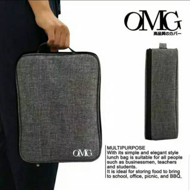 Lunch box Bag insulated OMG Tas Bekal Kotak Cover Makan Panas Dingin