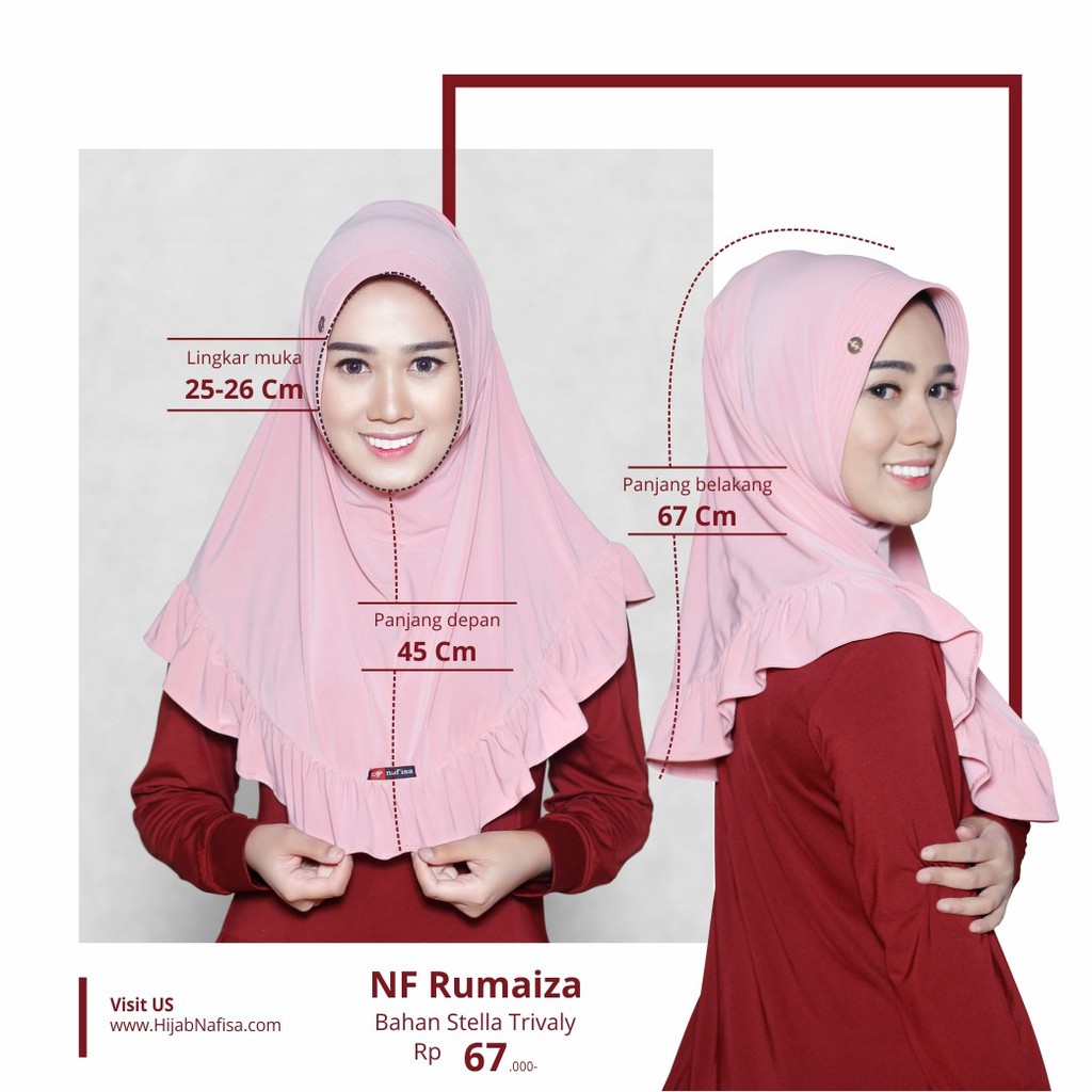 Hijab Instan Nafisa Rumaiza Jilbab Instan Kerudung Pet Kecil Bergo Rempel