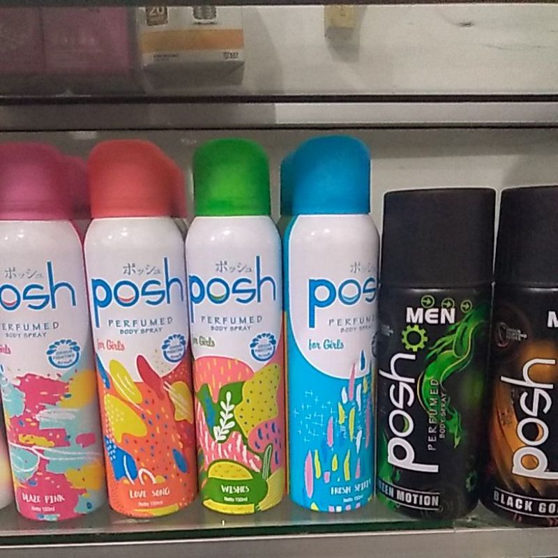 Posh Parfum Body Spray 150ml (Gratis 2 pcs jajanan 500 setiap beli 2 pcs)