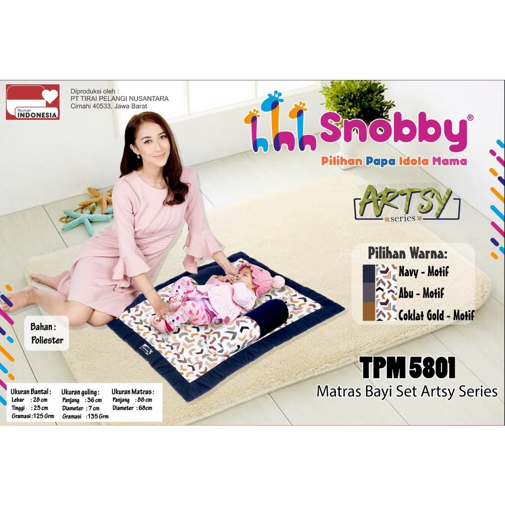 Snobby Baby Mattress Matras Bayi Set Bantal Peang + Guling Motif Artsy Series - TPM 5801