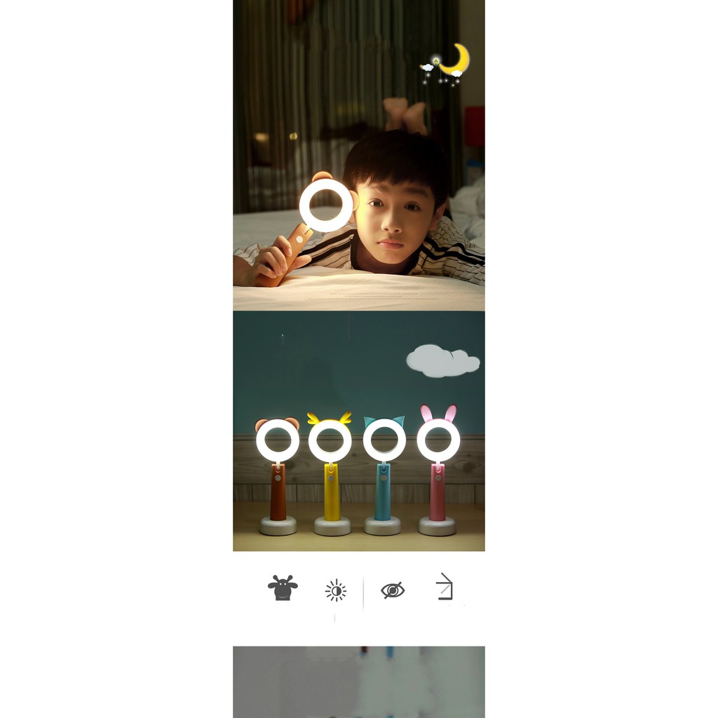 LED pet lamp Rechargable - lampu meja - lampu tidur - lampu belajar anak - senter